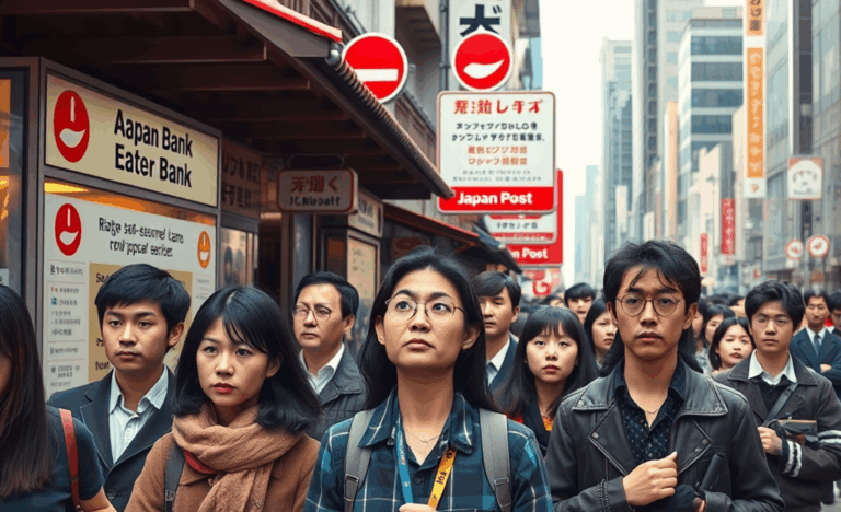 日本郵便銀行の個人ローンについての説明画像です。困っている人々へのサポートを強調。